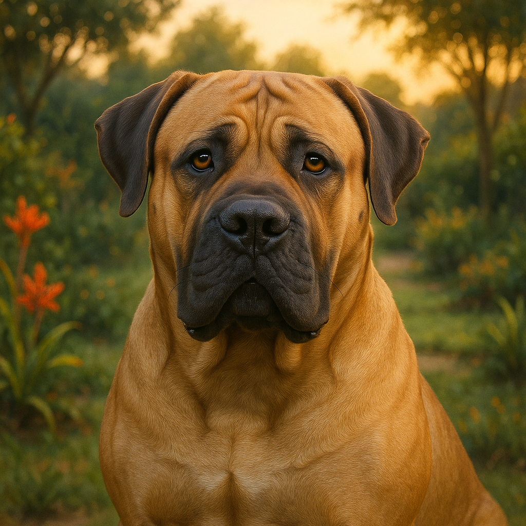 Portrait d'un Boerboel au regard doux