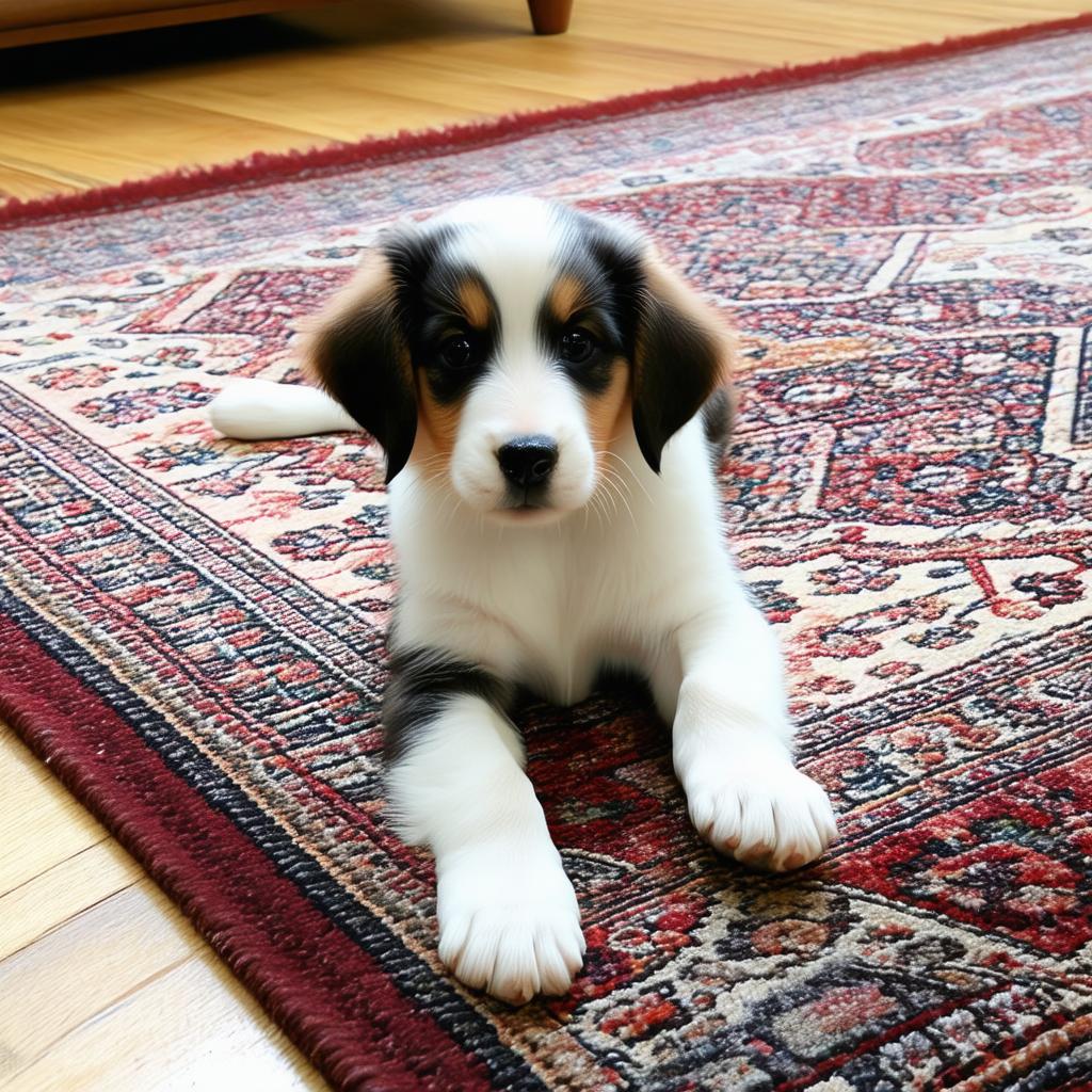 Chiot dont le maître le gronde suite à un accident dans la maison