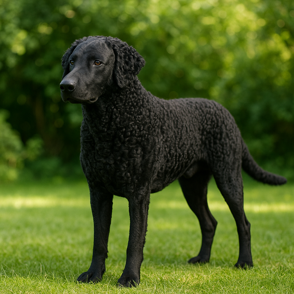Curly-Coated Retriever profil pelage bouclé