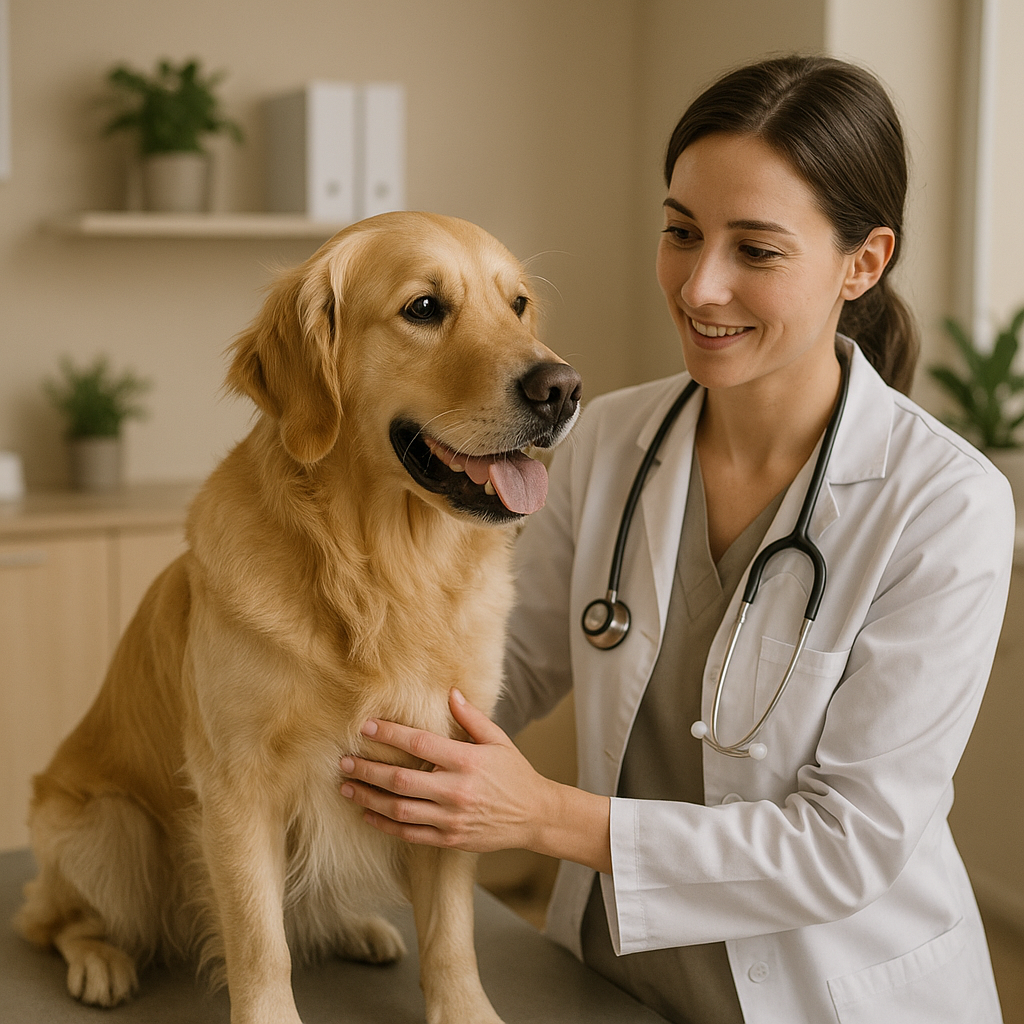 Chien chez vétérinaire freuen