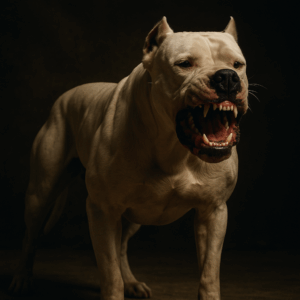 Dogo Argentino mentrant ses dents