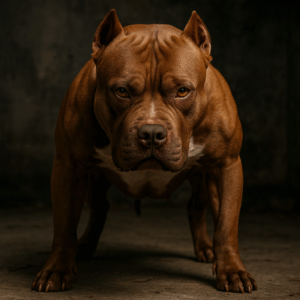 Pitbull dans une posture menaçante
