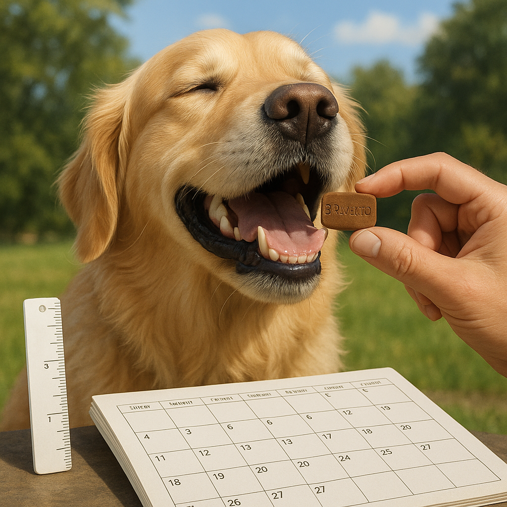 Chien recevant un comprimé Bravecto