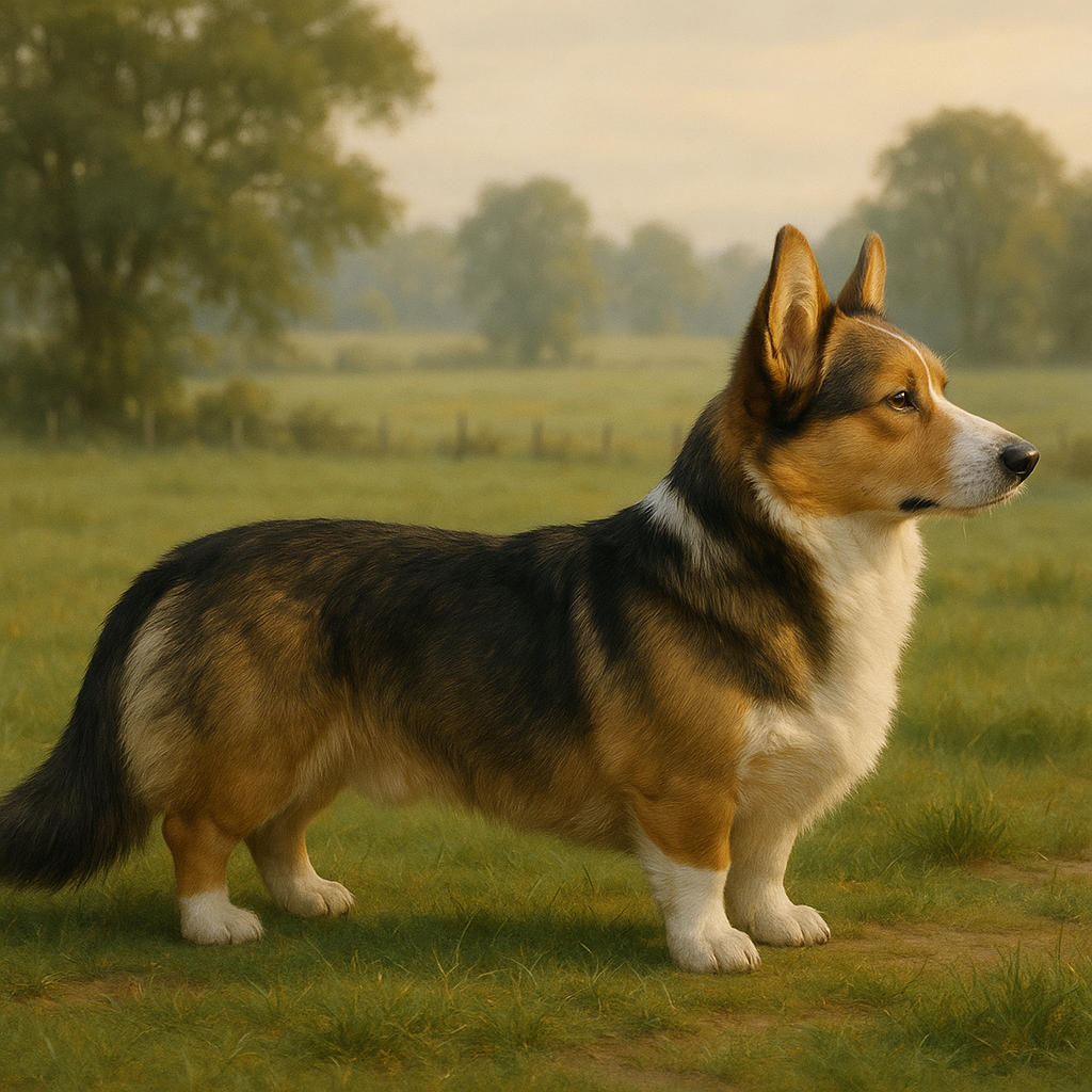 Cardigan Welsh Corgi profil robuste avec queue longue