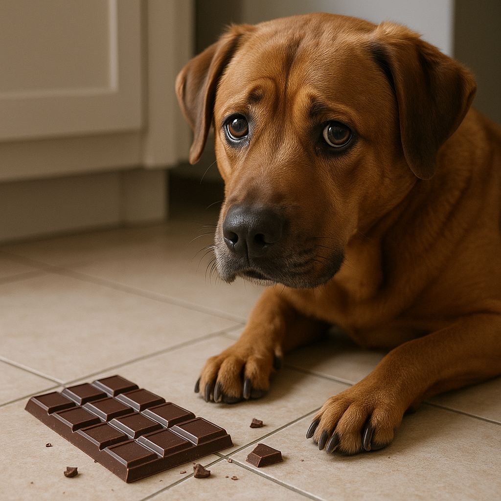 Chien et chocolat dangereux