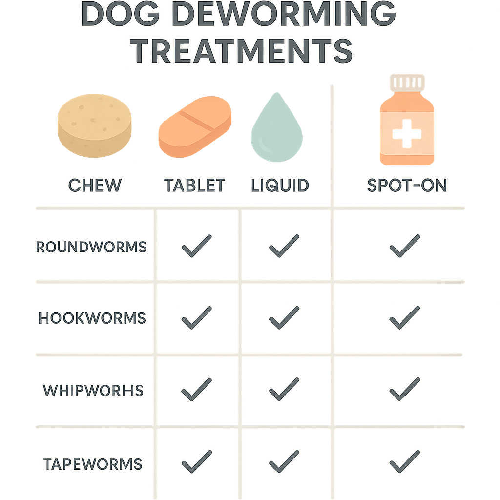Tableau comparatif des traitements antiparasitaires pour chiens