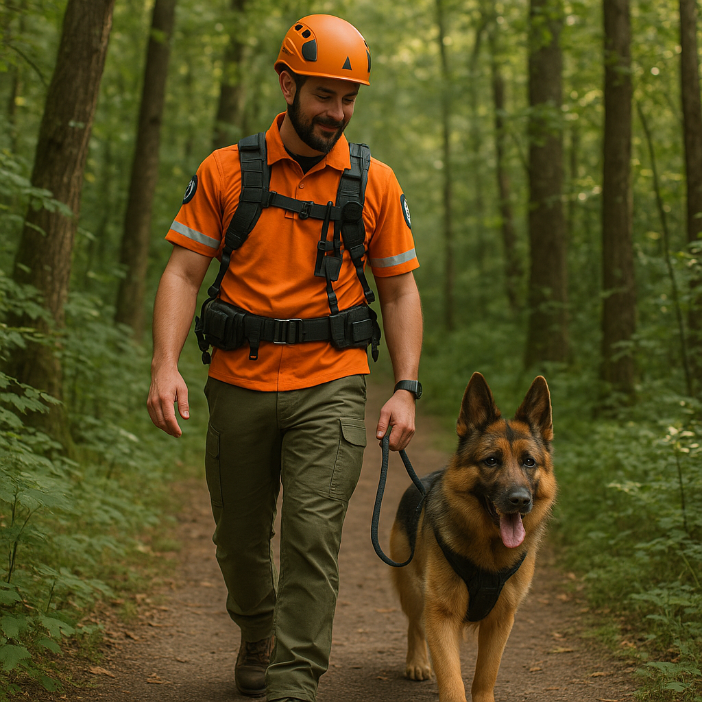 Promenade de chien en forêt encadrée par un professionnel