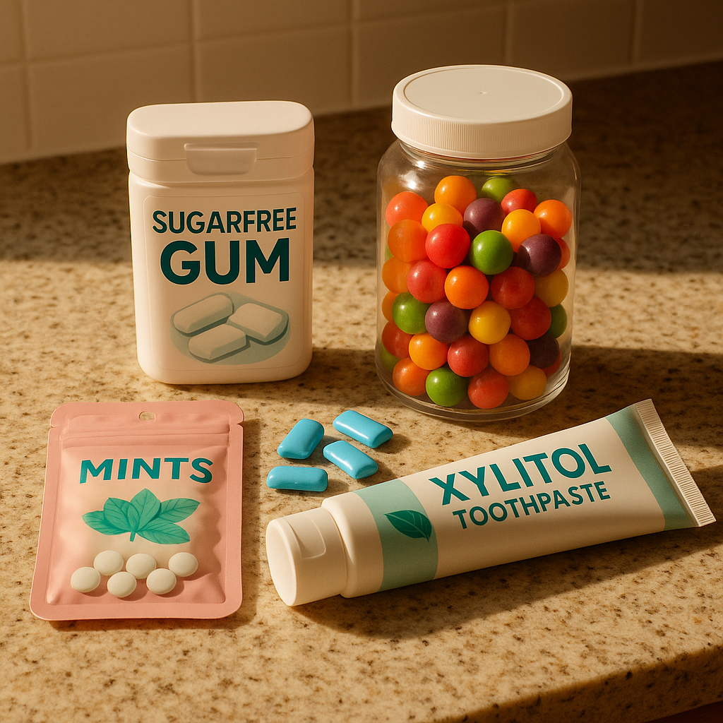 Assortiment de produits contenant du xylitol