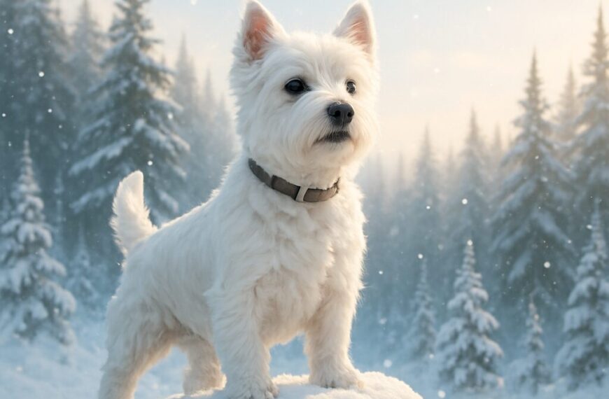 West Highland White Terrier : terrier intrépide en manteau neige