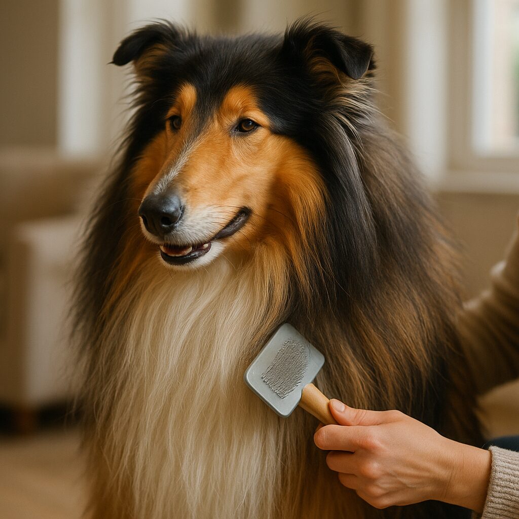 Toilettage d'un Collie Rough